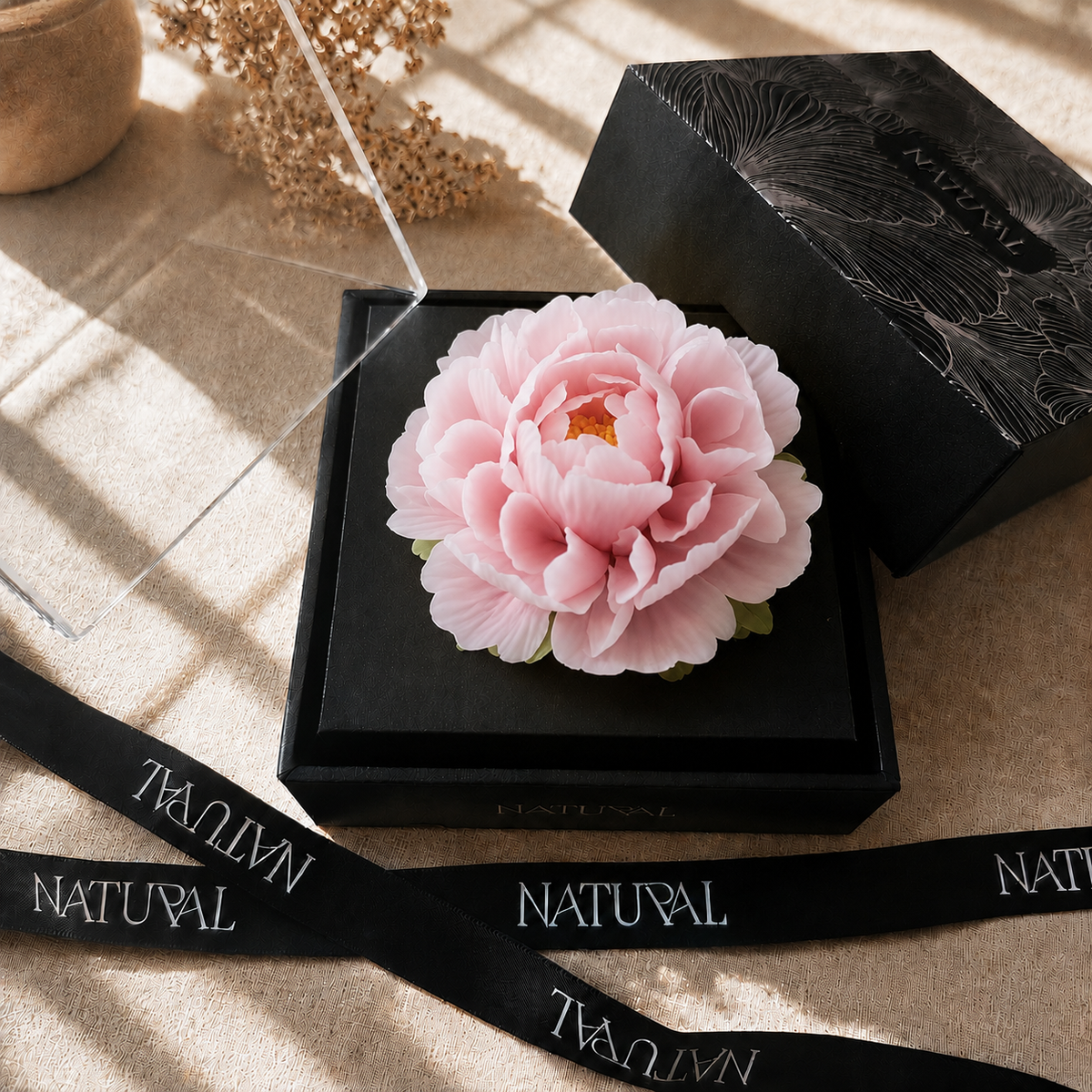 Handmade Golden Ceramic Peony Flower