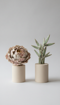 Peony and Bamboo Leaves Sculptural Duo
