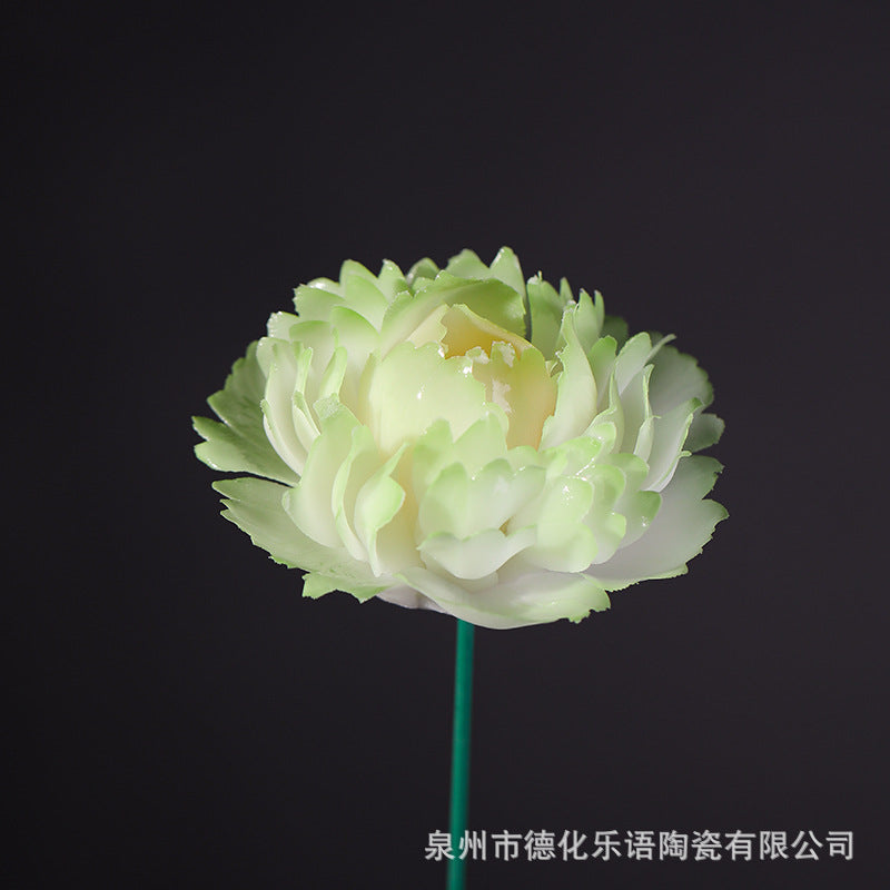 Hand-Pinching Ceramic Flower Crafts Jade Porcelain Artificial Flower Decoration Room Home Decoration Business Gift Gift for Girlfriends Gift