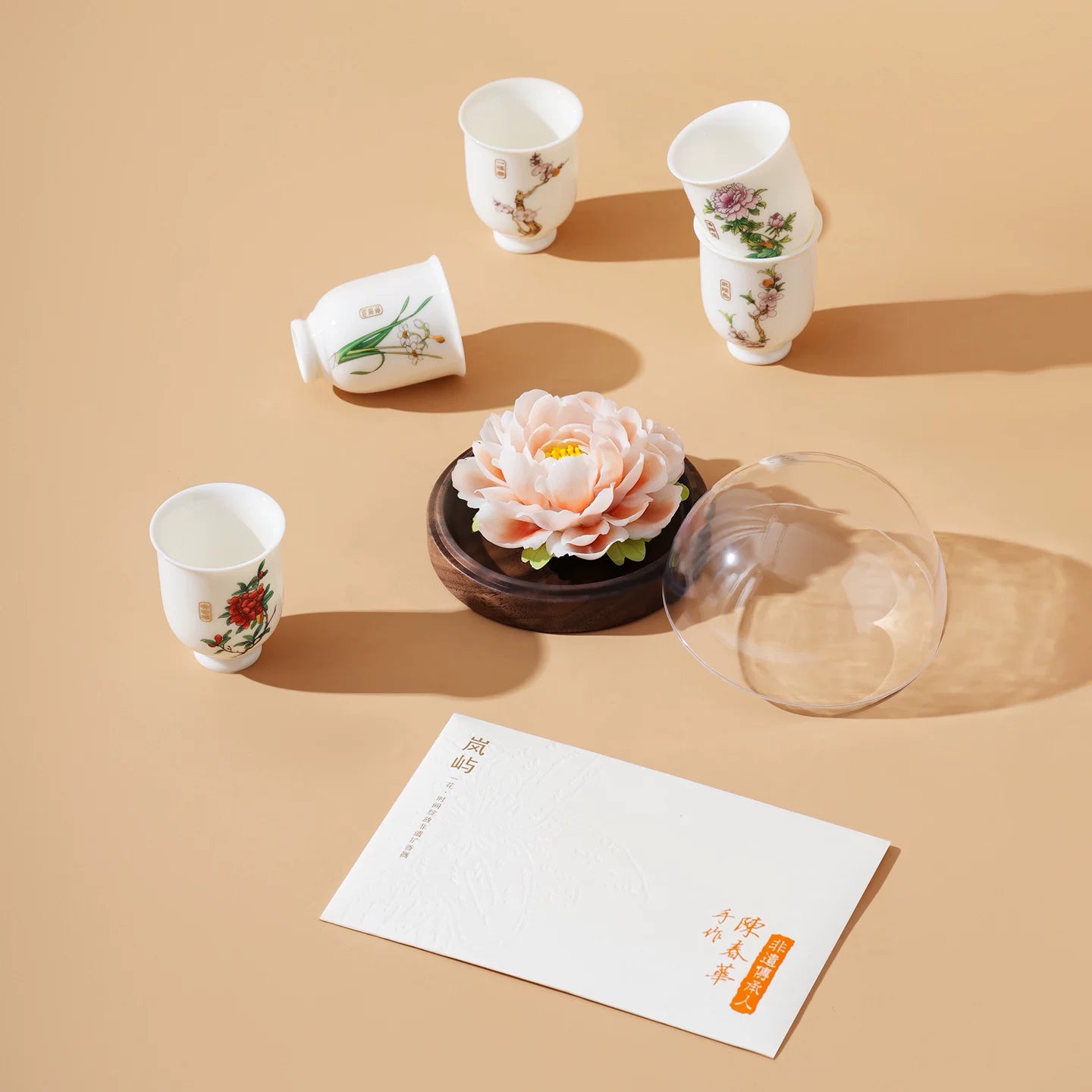 Lanyu [Twelve Flower Orders] Oriental Non-Heritage Gift Luoyang Peony Twelve Flower God Porcelain Cup Gift Box Business Gift
