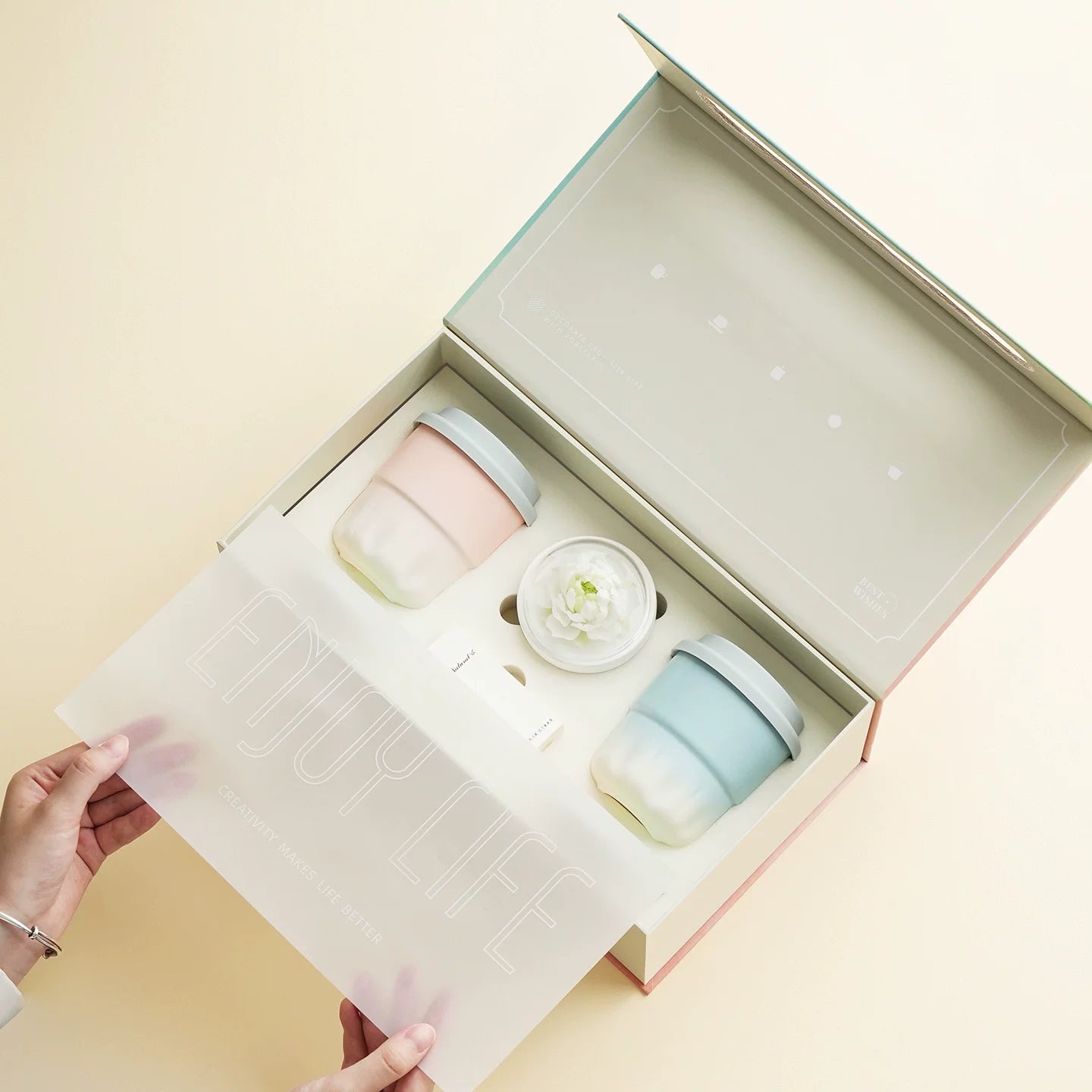Lanyu Aromatherapy Gift Box High Face Value Gradually Changing Ceramic Coffee Cup Portable Car Water Cup Creative Gift