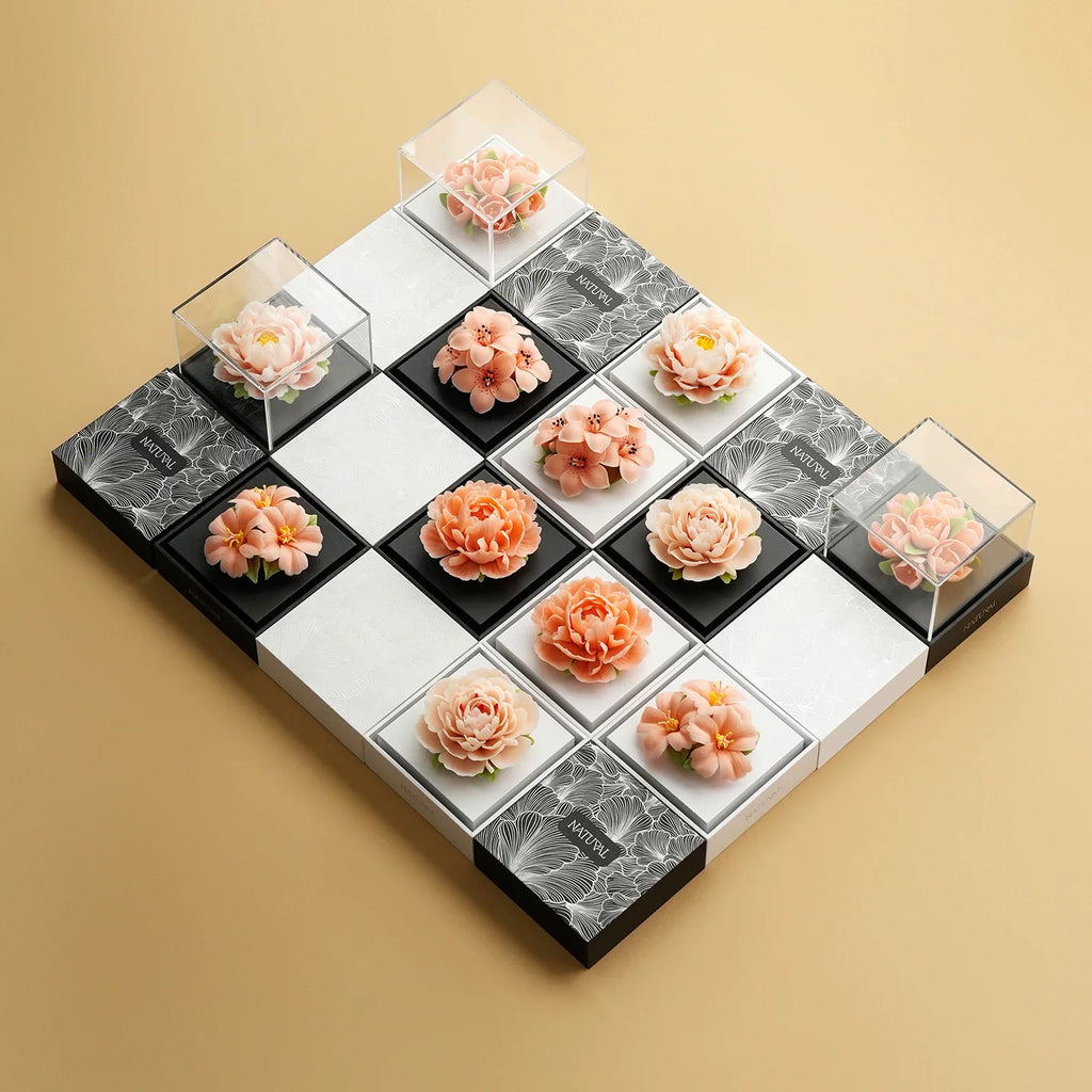 Hand‑Pinched Square Peony Flameless Aromatherapy Gift Box