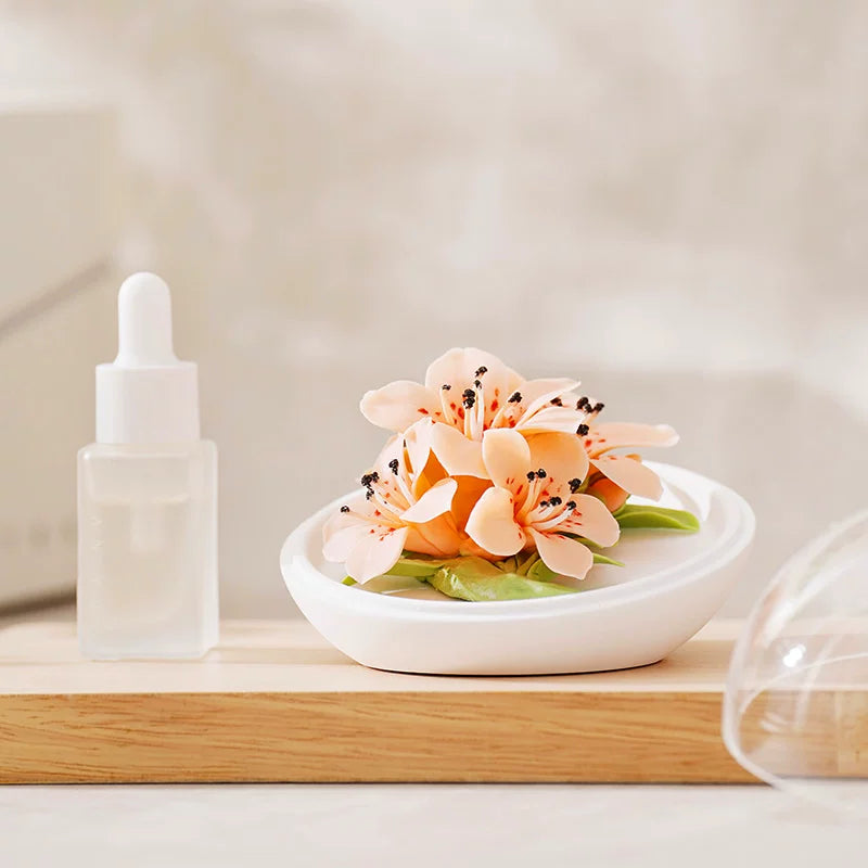 Handcrafted Yunjin Azalea Porcelain Flower Aromatherapy, Home Car Fragrant Stone Ornament
