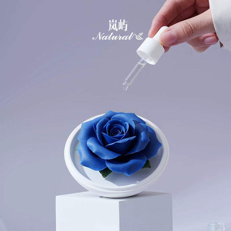 Lanyu Rose Flower Aromatherapy Gift Box Blue Fairy Princess Ceramic Hand-Held Porcelain Flower Birthday Gift for Girlfriend Girlfriend Friend