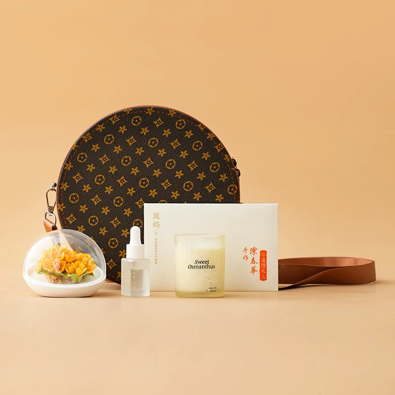Hand‑Pinched Osmanthus Ceramic‑Flower | Flameless Diffuser Gift Set