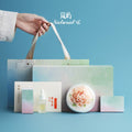 Hand‑Pinched Champagne‑Colored Floating Peony Flameless Diffuser Gift Box