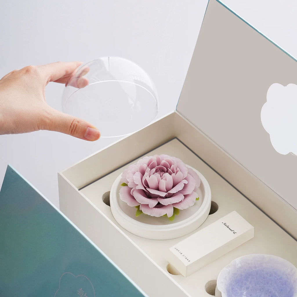 Lanyu Peony Porcelain Flower Aromatherapy Flower Theme Gift Box Set Women's High-End Gift Creative Gift Birthday Gift