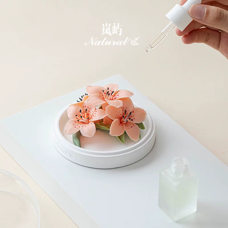 Handcrafted Yunjin Azalea Porcelain Flower Aromatherapy, Home Car Fragrant Stone Ornament