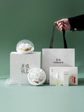 Lanyu Aromatherapy Gift Box [Shanghai Cultural Creative] White Magnolia Porcelain Flower Fire-Free Fragrance Expander for Customers and Friends Birthday Gift