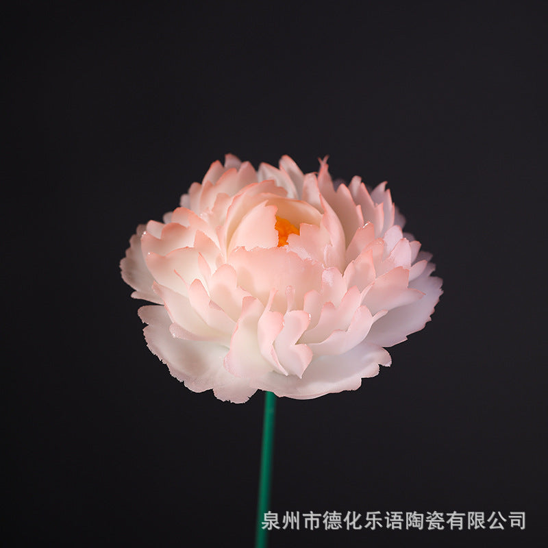Hand-Pinching Ceramic Flower Crafts Jade Porcelain Artificial Flower Decoration Room Home Decoration Business Gift Gift for Girlfriends Gift