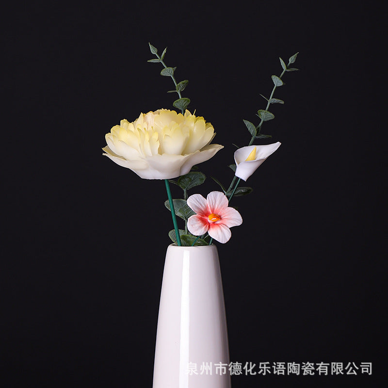 Hand-Pinching Ceramic Flower Crafts Jade Porcelain Artificial Flower Decoration Room Home Decoration Business Gift Gift for Girlfriends Gift