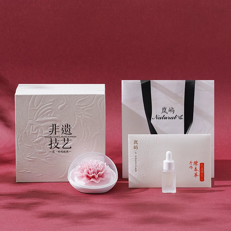 [Mother's Day Gift] Lanyu Carnation Ceramic Flower Aromatherapy Gift Box Non-Heritage Gift for Mother Commemorative Gift
