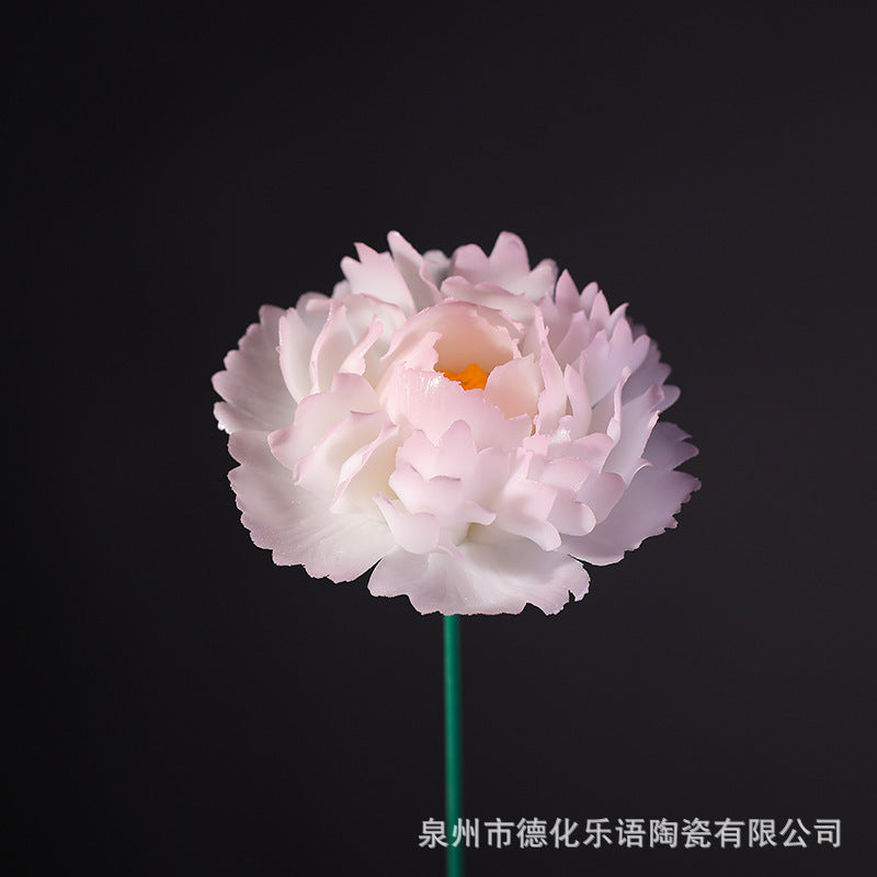 Hand-Pinching Ceramic Flower Crafts Jade Porcelain Artificial Flower Decoration Room Home Decoration Business Gift Gift for Girlfriends Gift