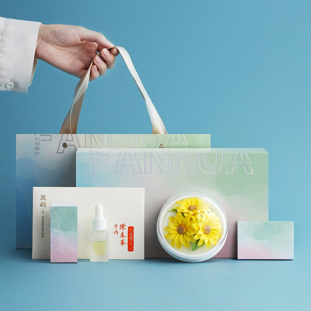 Lanyu Sunflower Porcelain Aromatherapy Gift Box, Non-Heritage Cultural and Creative High-End Business Gift for Leading Customers