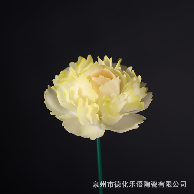 Hand-Pinching Ceramic Flower Crafts Jade Porcelain Artificial Flower Decoration Room Home Decoration Business Gift Gift for Girlfriends Gift