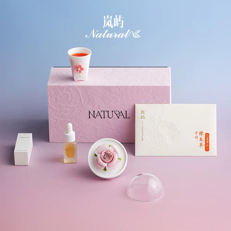 Lanyu Non-Heritage Porcelain Peanut Daily Gift Rose Aromatherapy Gift Box Hand-Pinching Porcelain Flower Tea Cup for Girlfriend Girlfriend