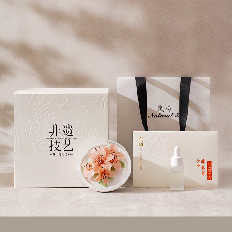 Handcrafted Yunjin Azalea Porcelain Flower Aromatherapy, Home Car Fragrant Stone Ornament
