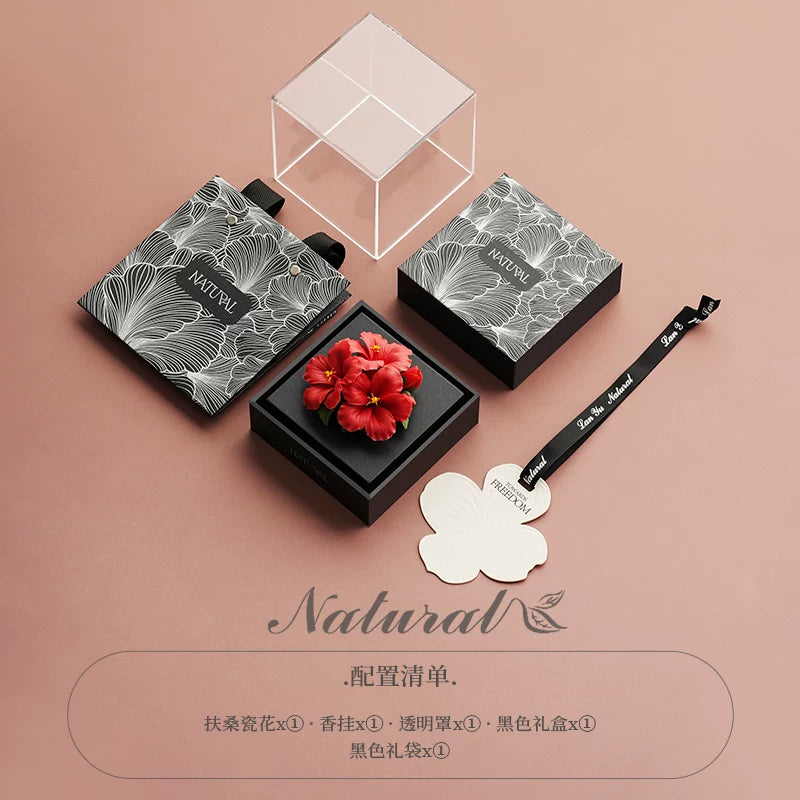 Pattern Mange Aromatherapy Gift Box Red Oriental Non-Heritage Hand-Pinching Ceramic Flower Creative Gift