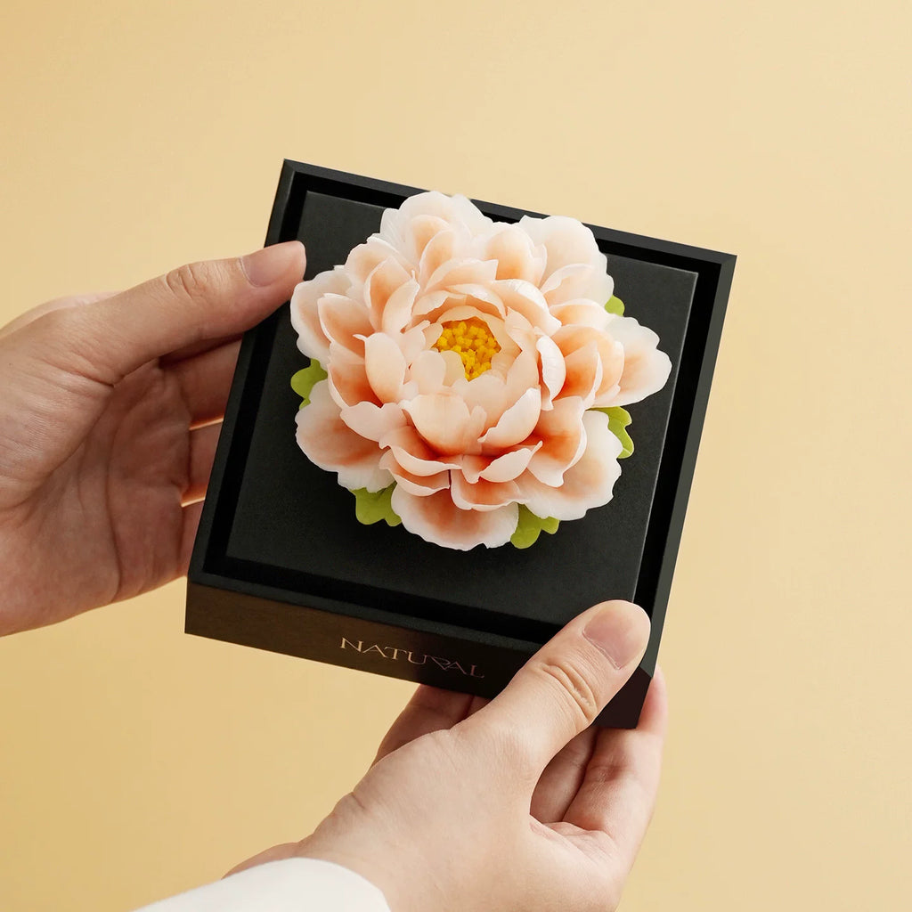 Hand‑Pinched Square Peony Flameless Aromatherapy Gift Box