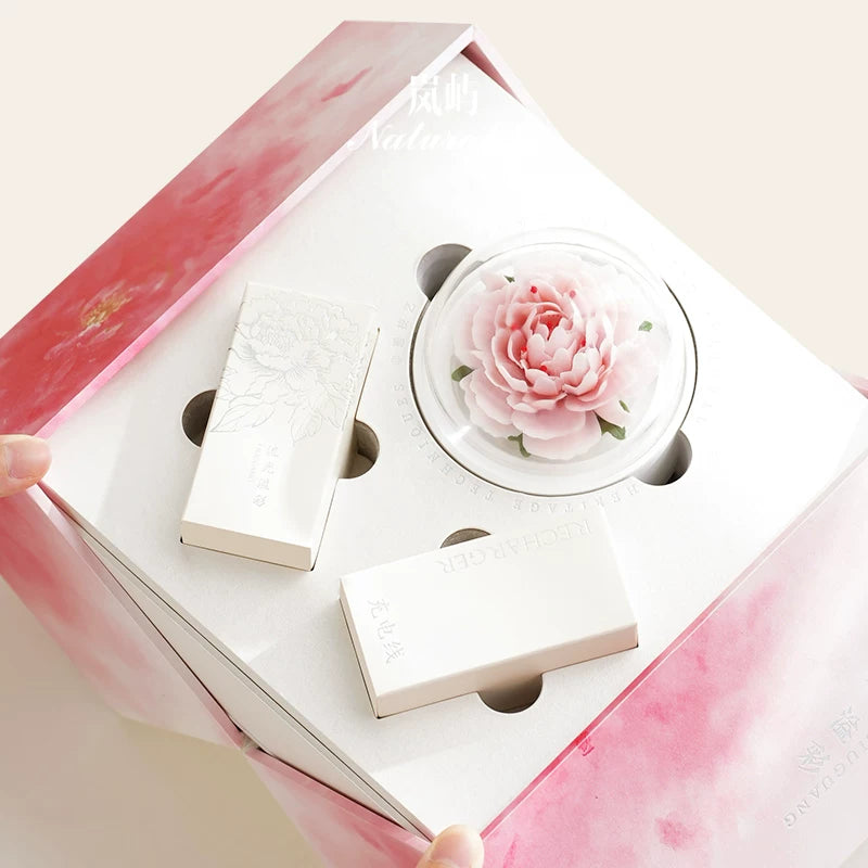 Lanyu Colorful Creative Night Light Gift Box the Most Beautiful Peony Flower Aromatherapy Gift for Girlfriends and Friends