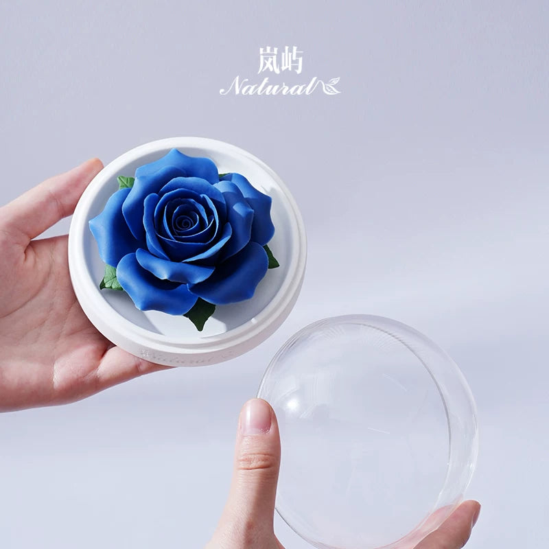 Lanyu Rose Flower Aromatherapy Gift Box Blue Fairy Princess Ceramic Hand-Held Porcelain Flower Birthday Gift for Girlfriend Girlfriend Friend