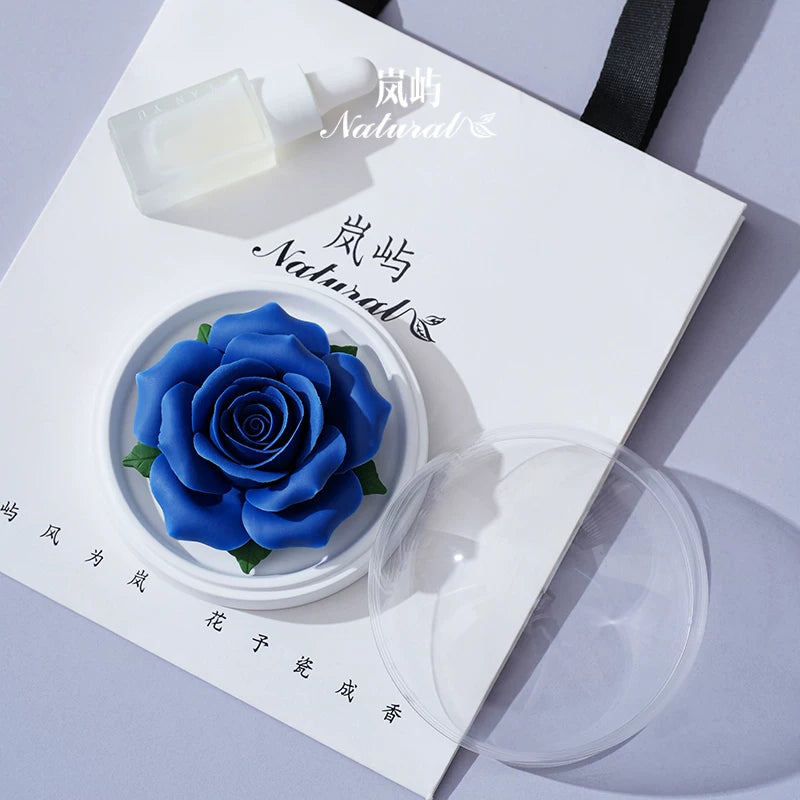 Lanyu Rose Flower Aromatherapy Gift Box Blue Fairy Princess Ceramic Hand-Held Porcelain Flower Birthday Gift for Girlfriend Girlfriend Friend