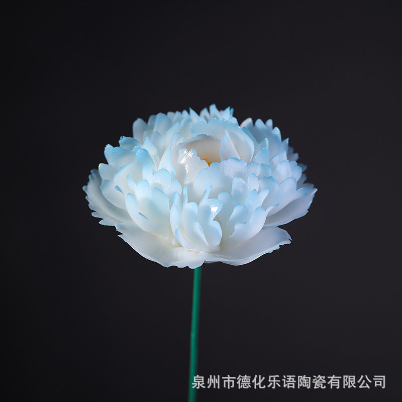 Hand-Pinching Ceramic Flower Crafts Jade Porcelain Artificial Flower Decoration Room Home Decoration Business Gift Gift for Girlfriends Gift