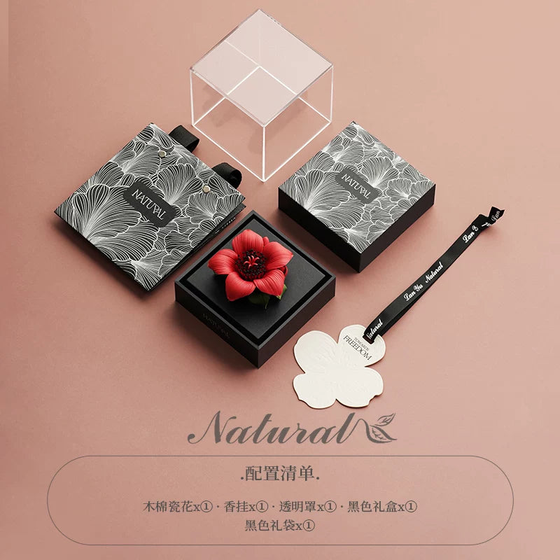 Pattern Mange Aromatherapy Gift Box Red Oriental Non-Heritage Hand-Pinching Ceramic Flower Creative Gift