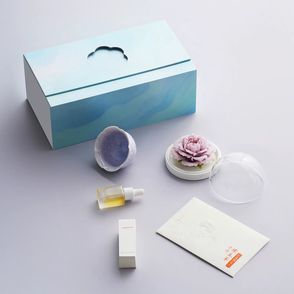 Lanyu Peony Porcelain Flower Aromatherapy Flower Theme Gift Box Set Women's High-End Gift Creative Gift Birthday Gift