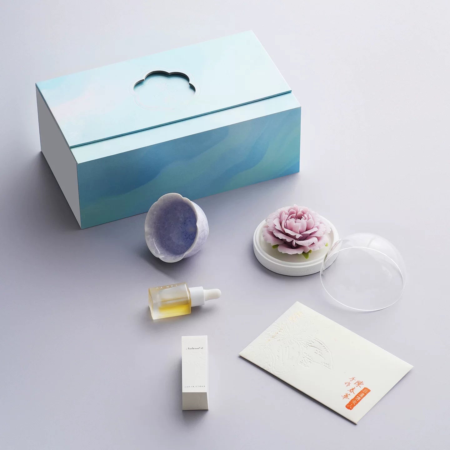 Lanyu Peony Porcelain Flower Aromatherapy Flower Theme Gift Box Set Women's High-End Gift Creative Gift Birthday Gift