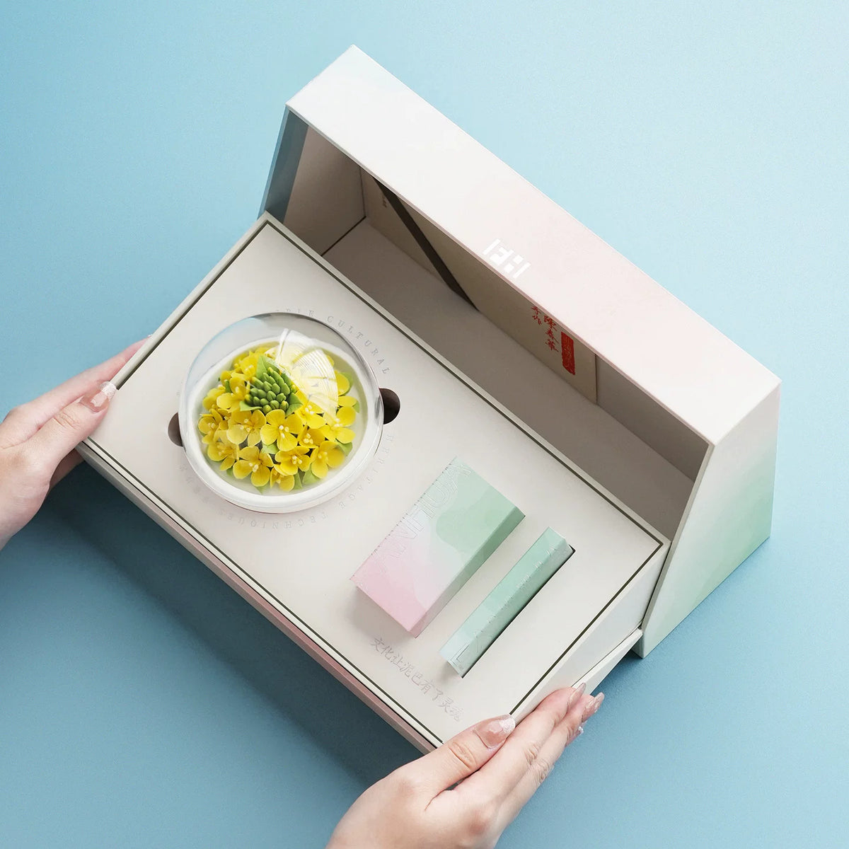 Hand‑Pinched Rapeseed Flower Flameless Aromatherapy Gift Box
