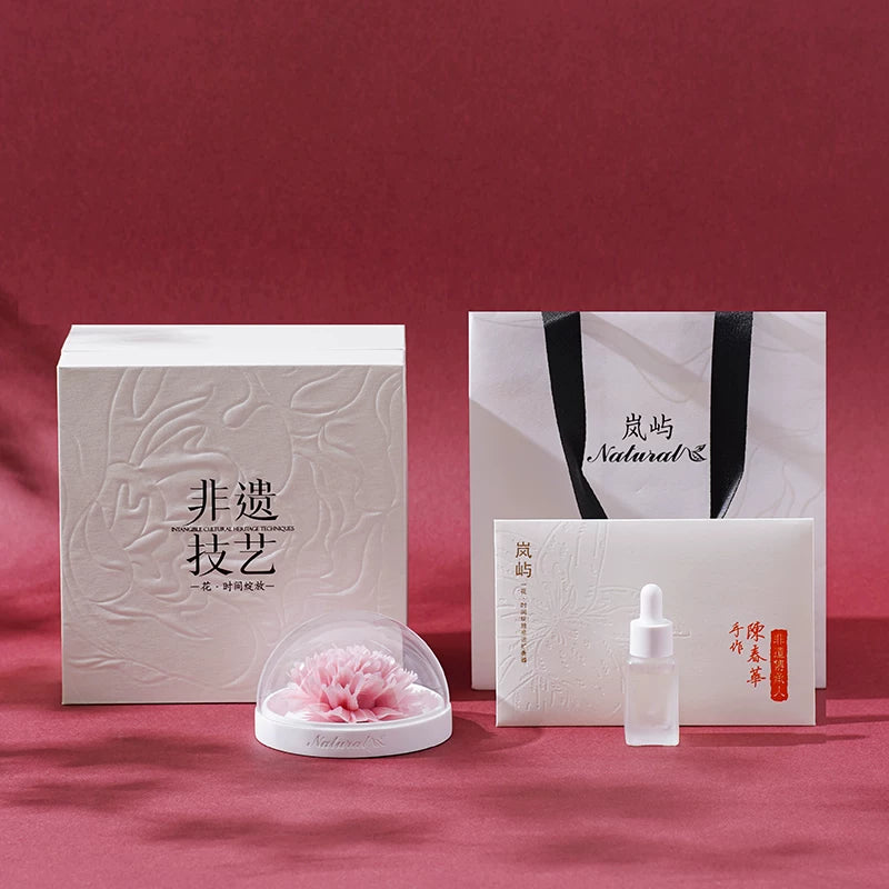 [Mother's Day Gift] Lanyu Carnation Ceramic Flower Aromatherapy Gift Box Non-Heritage Gift for Mother Commemorative Gift