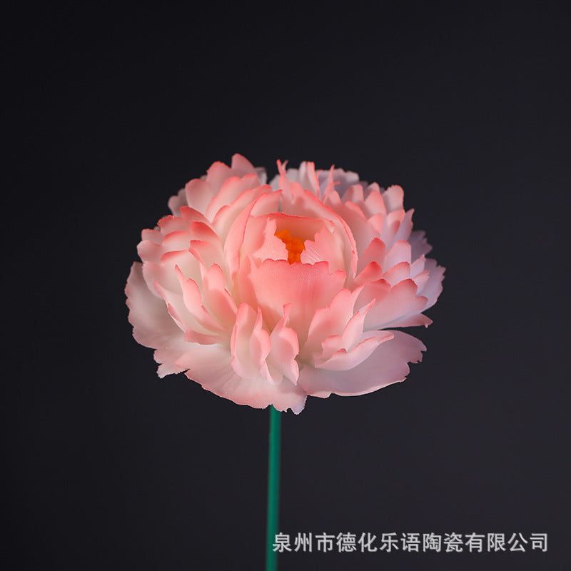 Hand-Pinching Ceramic Flower Crafts Jade Porcelain Artificial Flower Decoration Room Home Decoration Business Gift Gift for Girlfriends Gift