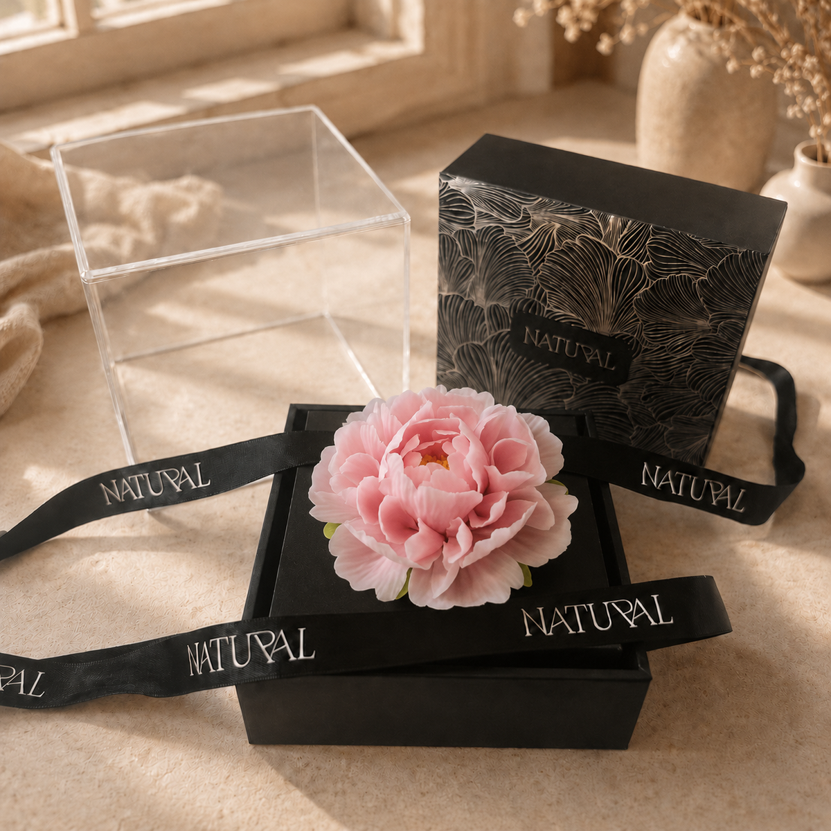 Handmade Golden Ceramic Peony Flower