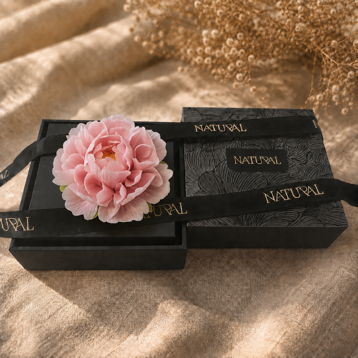 Handmade Golden Ceramic Peony Flower