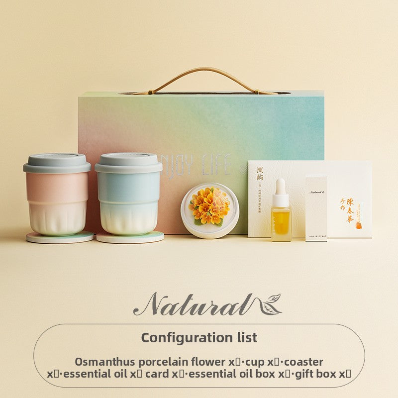 Lanyu Aromatherapy Gift Box High Face Value Gradually Changing Ceramic Coffee Cup Portable Car Water Cup Creative Gift