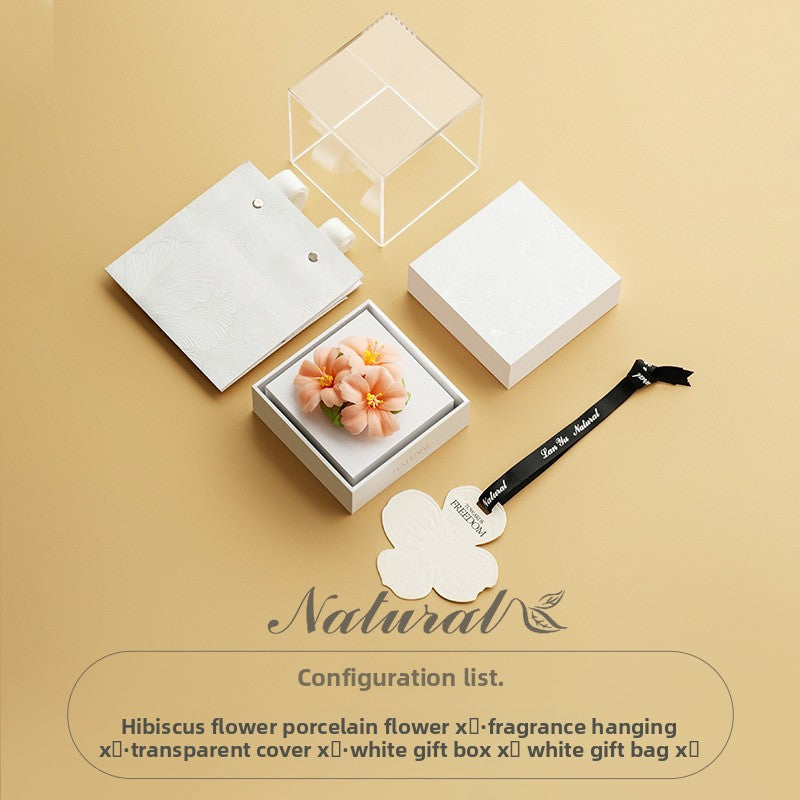 Hand‑Pinched Square Peony Flameless Aromatherapy Gift Box