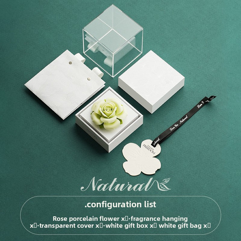 Porcelain Flower Aromatherapy Creative Gift Box Oriental Non-Heritage Hand-Pinching Ceramic Flower