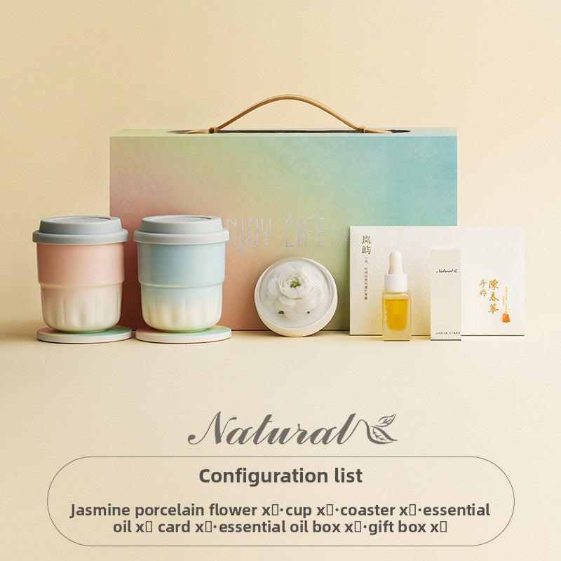 Lanyu Aromatherapy Gift Box High Face Value Gradually Changing Ceramic Coffee Cup Portable Car Water Cup Creative Gift