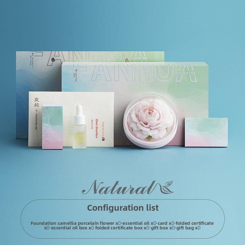 Hand‑Pinched Camellia Ceramic Flower Aromatherapy, Intangible Cultural Heritage Decor Gift