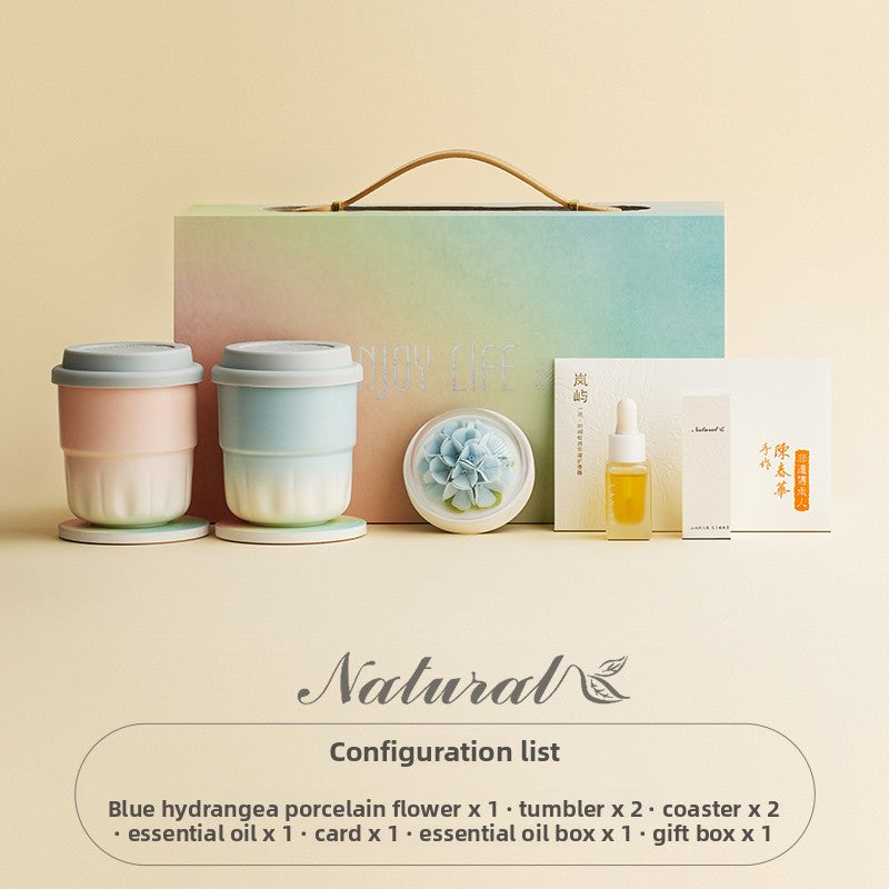 Lanyu Aromatherapy Gift Box High Face Value Gradually Changing Ceramic Coffee Cup Portable Car Water Cup Creative Gift