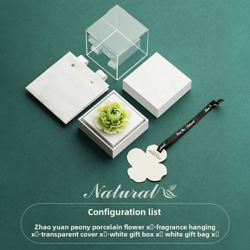 Porcelain Flower Aromatherapy Creative Gift Box Oriental Non-Heritage Hand-Pinching Ceramic Flower