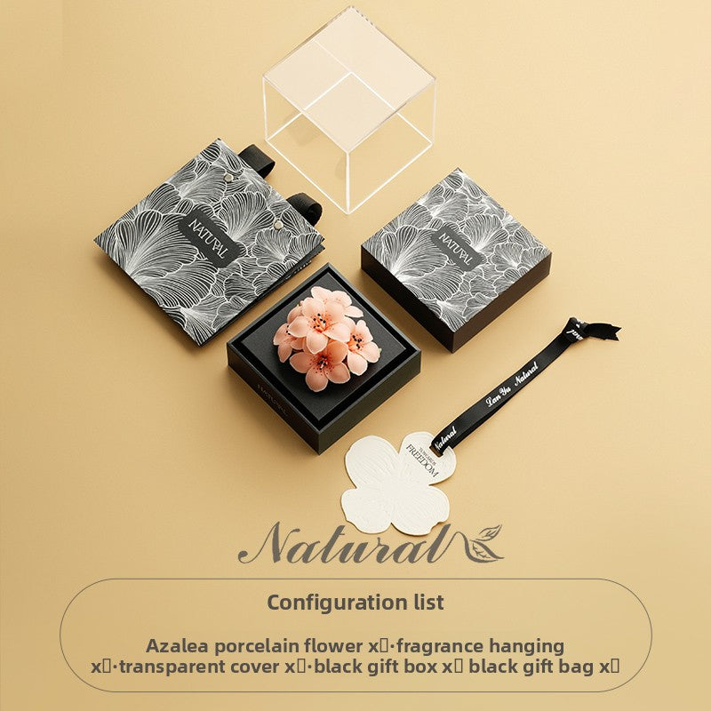 Hand‑Pinched Square Peony Flameless Aromatherapy Gift Box