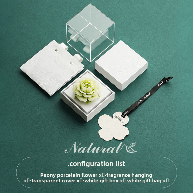 Porcelain Flower Aromatherapy Creative Gift Box Oriental Non-Heritage Hand-Pinching Ceramic Flower