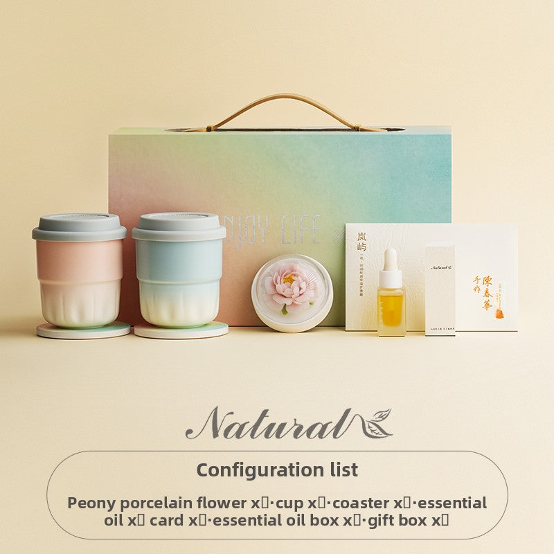 Lanyu Aromatherapy Gift Box High Face Value Gradually Changing Ceramic Coffee Cup Portable Car Water Cup Creative Gift