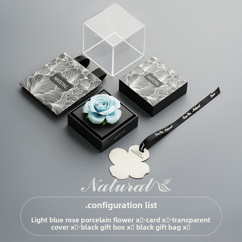 Lanyu Natural New Plaid Porcelain Floral Aromatherapy Gift Box [Qixi Gift] Gift for Girlfriends and Friends