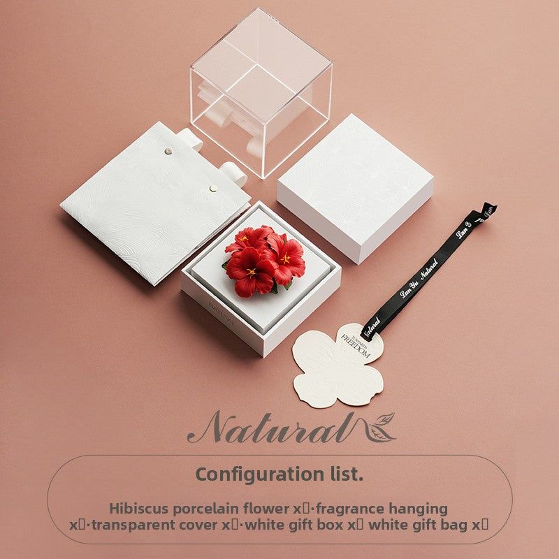 Pattern Mange Aromatherapy Gift Box Red Oriental Non-Heritage Hand-Pinching Ceramic Flower Creative Gift Business Gift