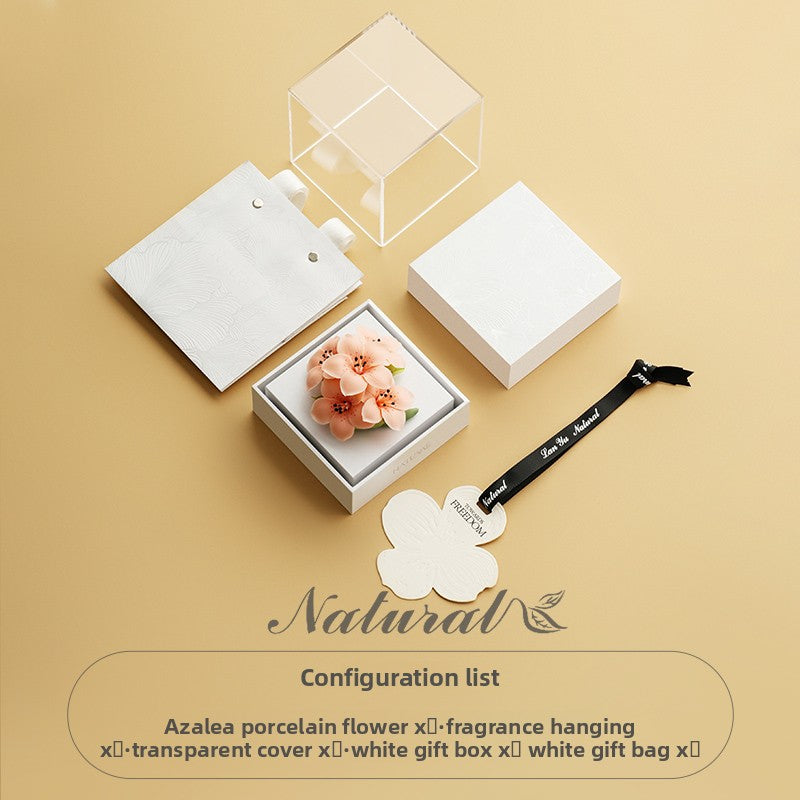 Hand‑Pinched Square Peony Flameless Aromatherapy Gift Box