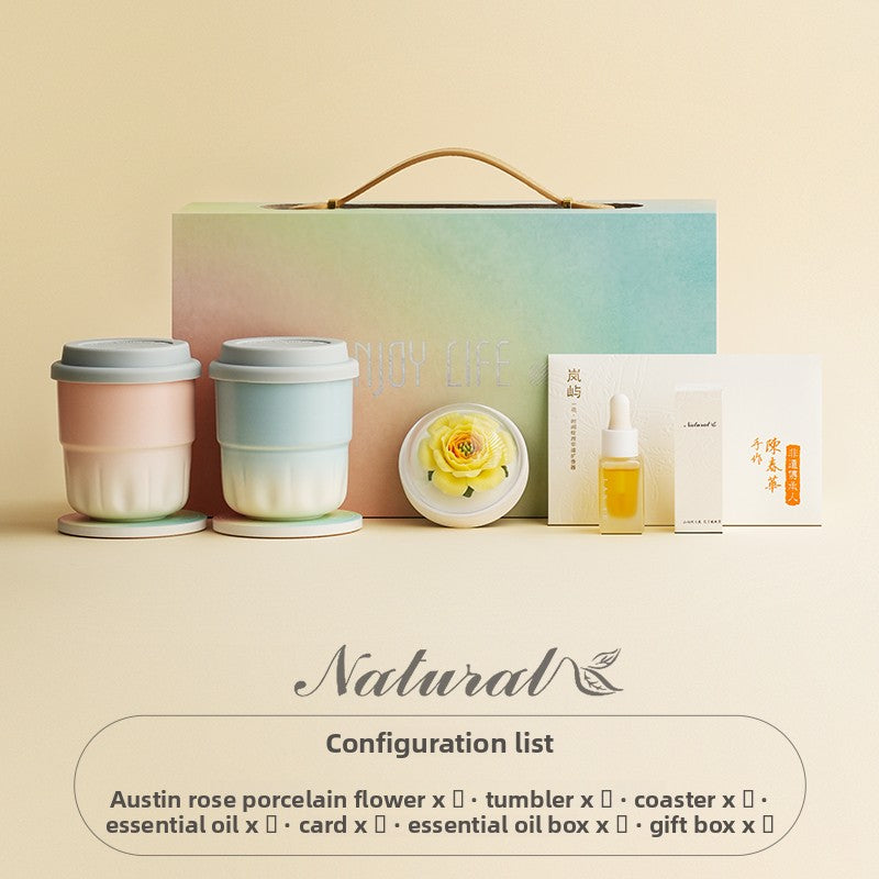 Lanyu Aromatherapy Gift Box High Face Value Gradually Changing Ceramic Coffee Cup Portable Car Water Cup Creative Gift