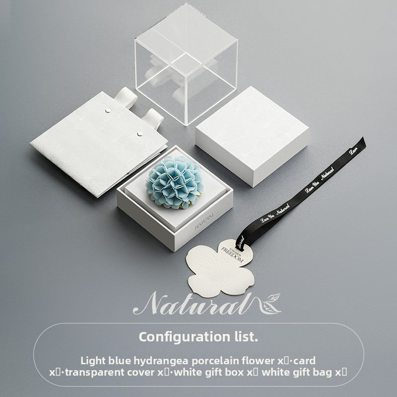 Lanyu Natural New Plaid Porcelain Floral Aromatherapy Gift Box [Qixi Gift] Gift for Girlfriends and Friends